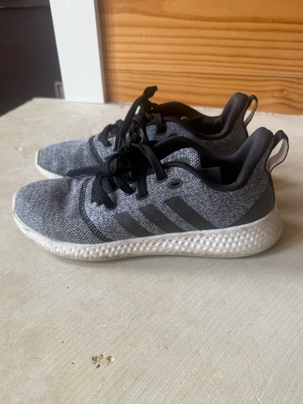 adidas women’s Grey and Black Knit Casual Sneakers